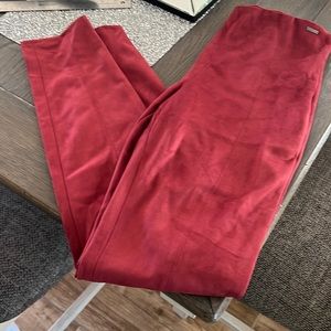 COPY - Guess dark maroon faux suede pants.